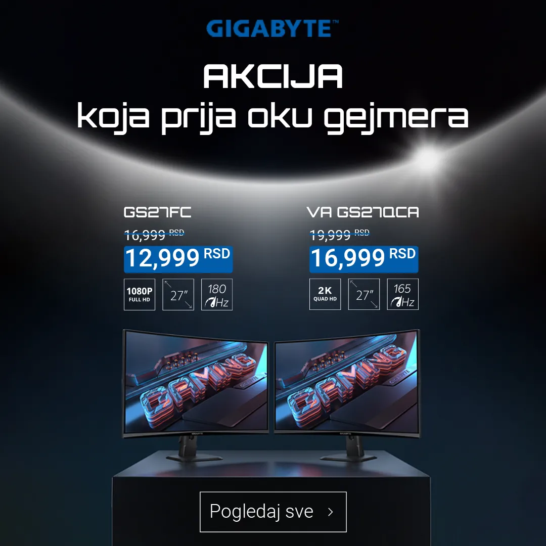 Gigabyte monitori akcija