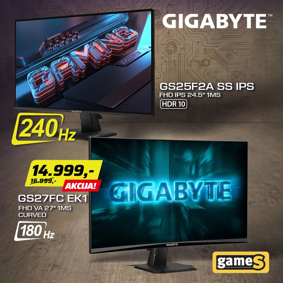 Gigabyte monitori akcija