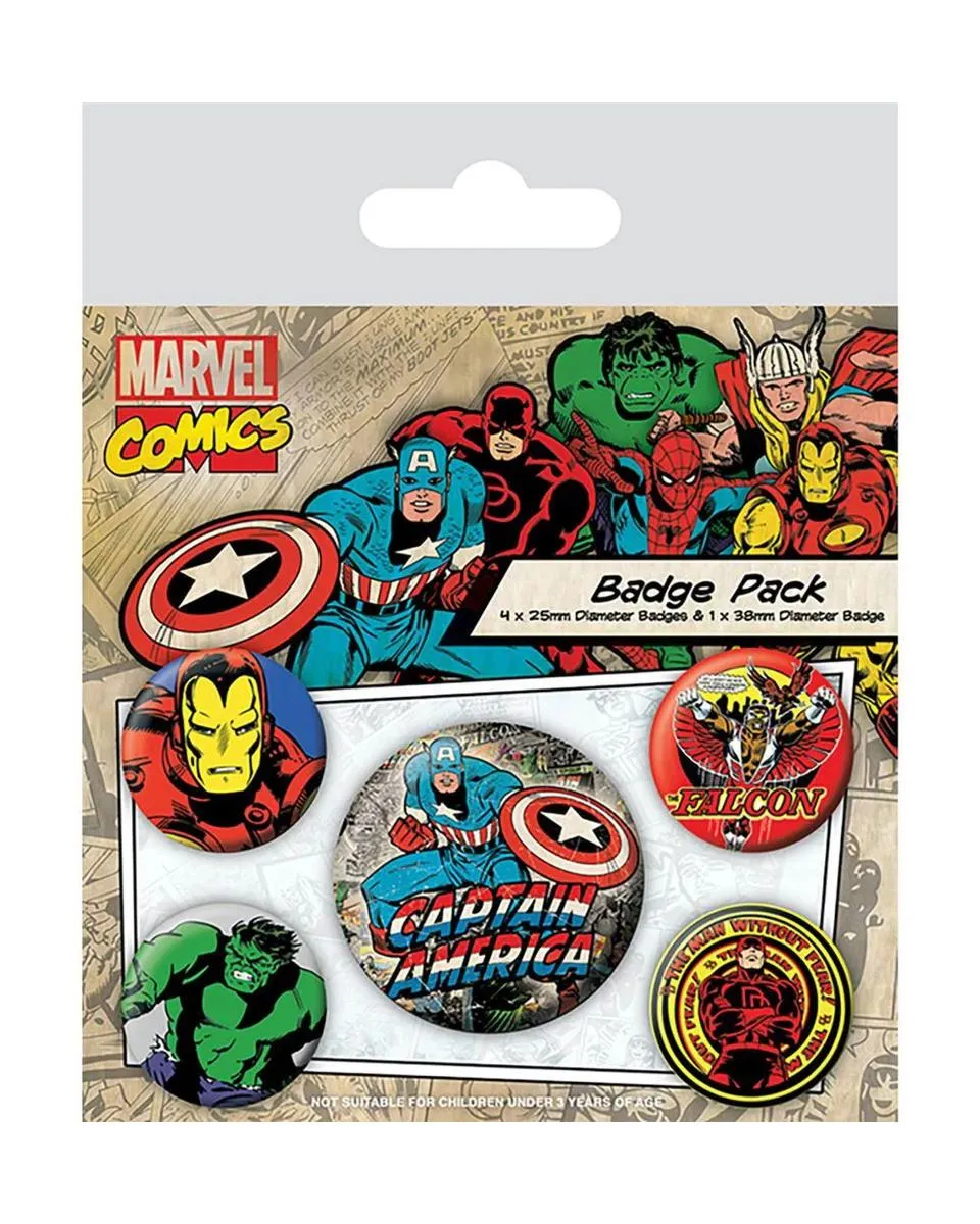 Bedževi Marvel Comics Captain America - Badge Pack 