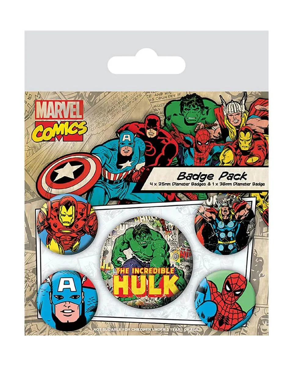 Bedževi Marvel Comics Hulk - Badge Pack 