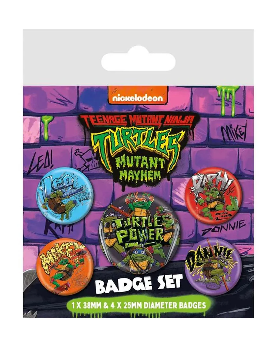 Bedževi Teenage Mutant Ninja Turtles - Mutant Mayhem - Badge Pack 