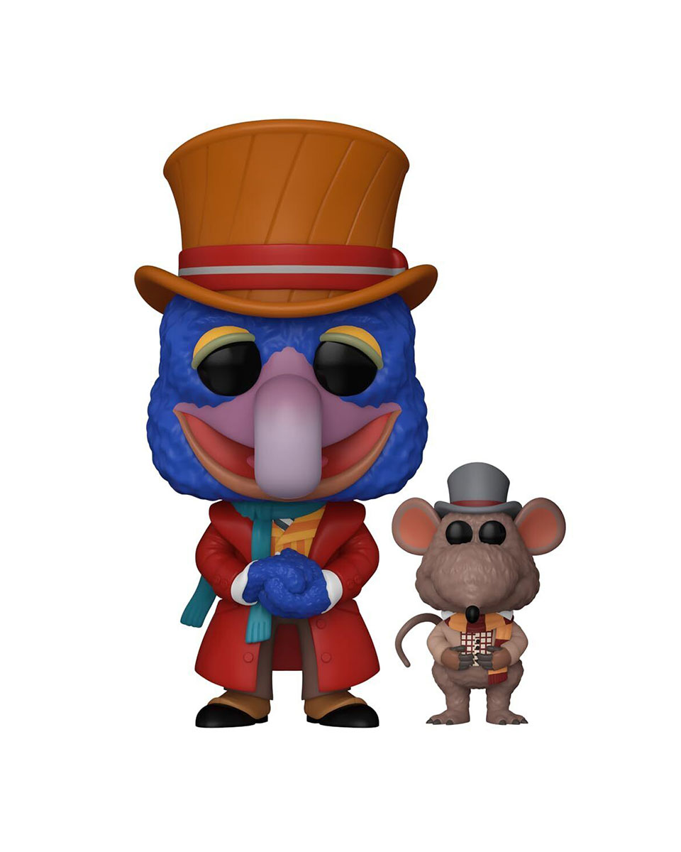 Bobble Figure Disney - The Muppet Christmas Carol POP! - Charles Dickens with Rizzo (Flocked) 