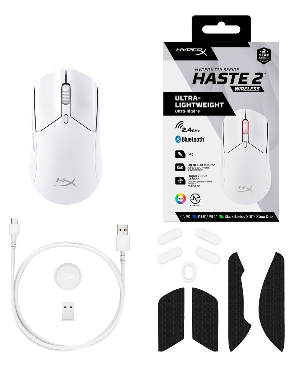 Miš HyperX Pulsefire Haste 2 Wireless - White 