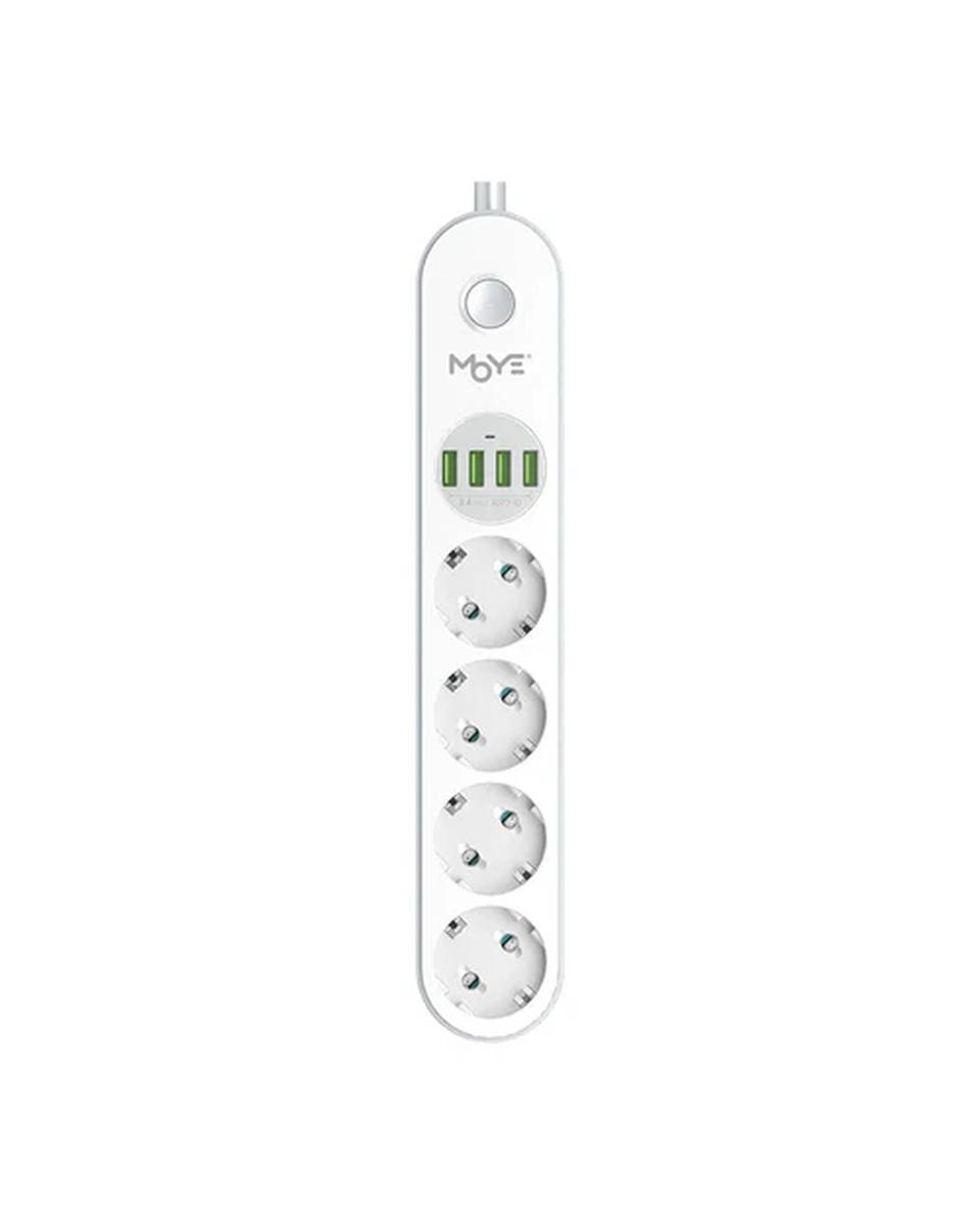 Produžni Kabl Moye Voltaic Power Strip 4 EU Plugs + 4 USB Plugs 4000W 16A 