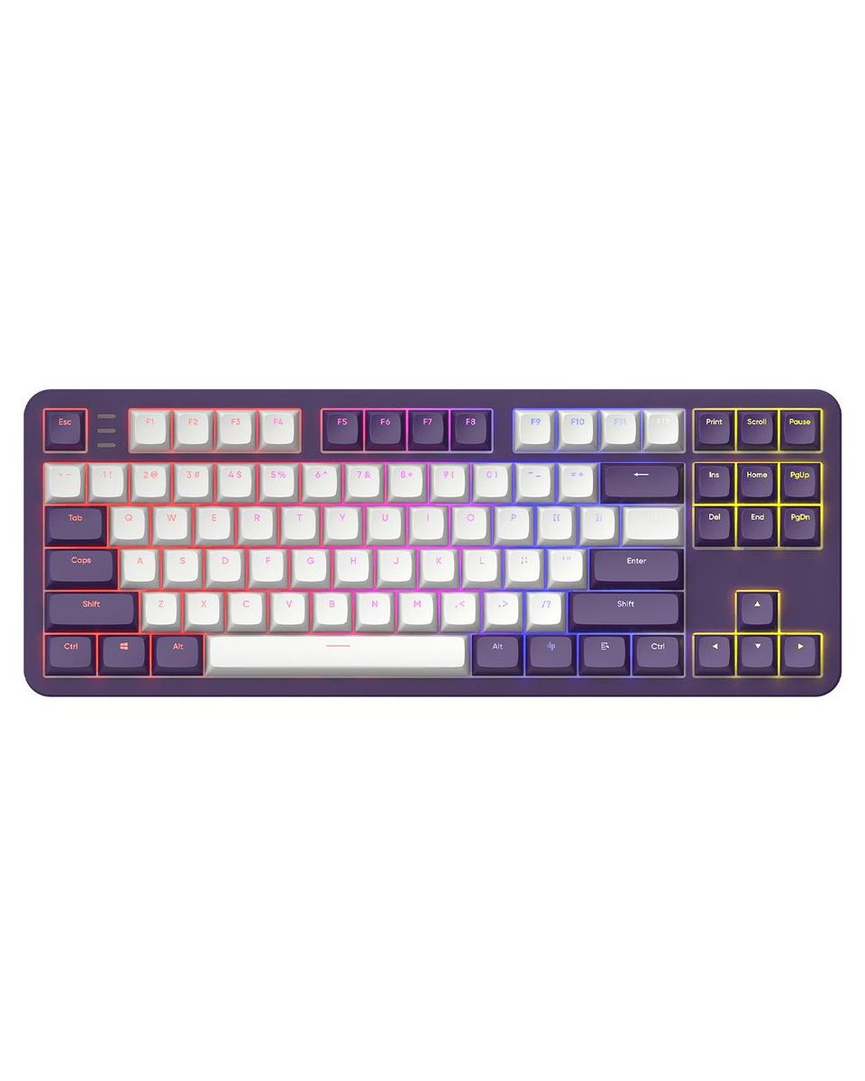 Tastatura Dark Project ALU87A Violet/White - Mechanical Gaming Keyboard (ANSI) 