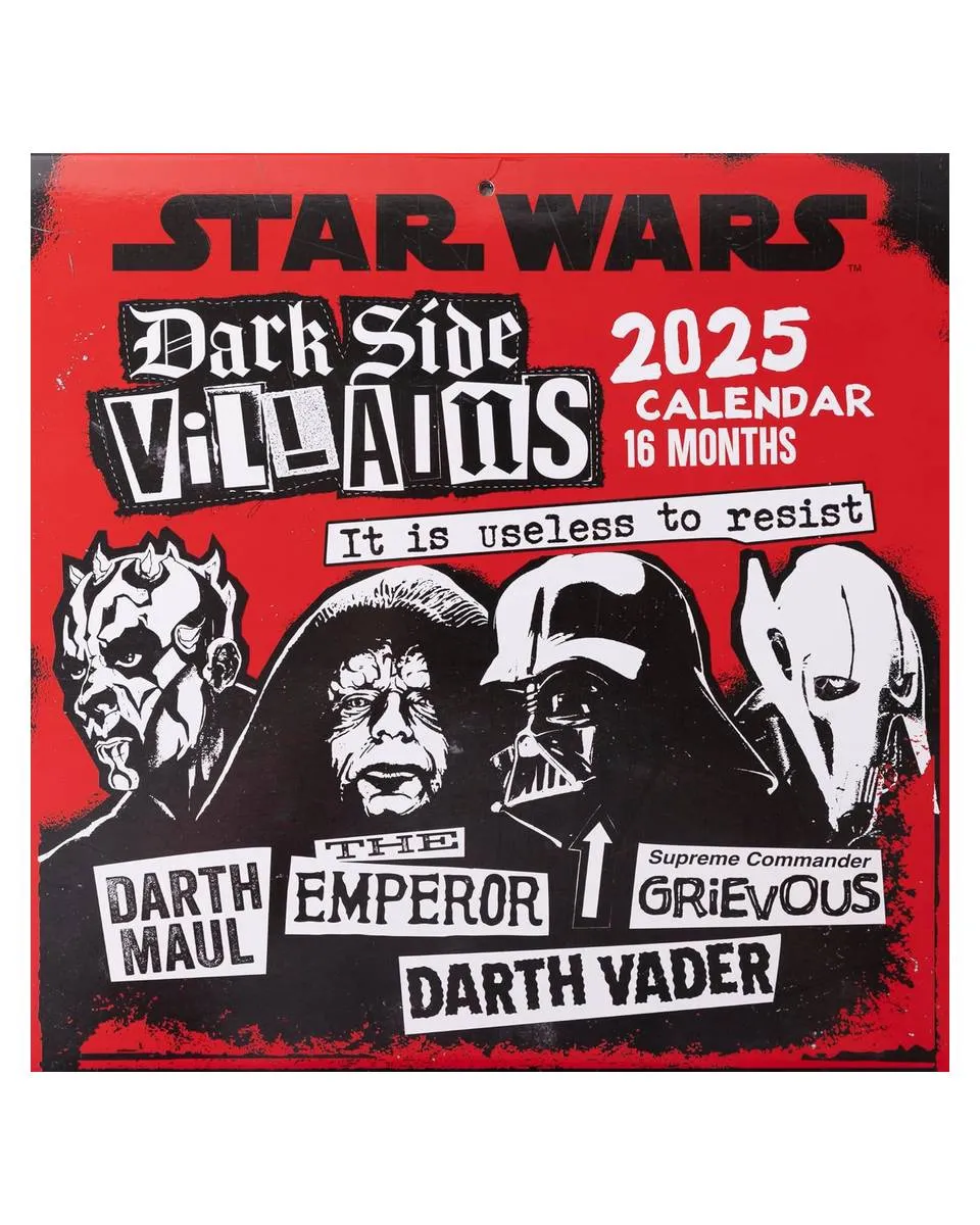 Zidni Kalendar Star Wars Villains - 2025 Square Calendar 30x30cm 