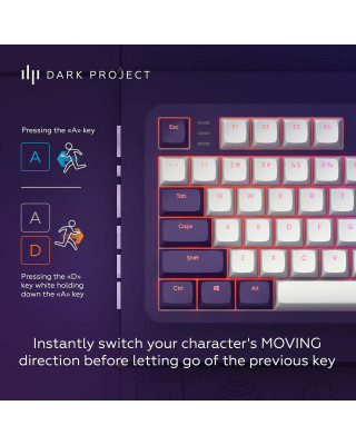 Tastatura Dark Project ALU87A Violet/White - Mechanical Gaming Keyboard (ANSI) 