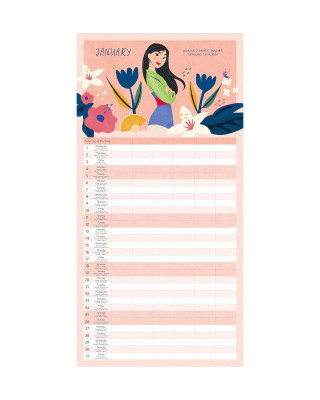 Zidni Kalendar Disney Princess - 2025 Family Planner 30x30cm 