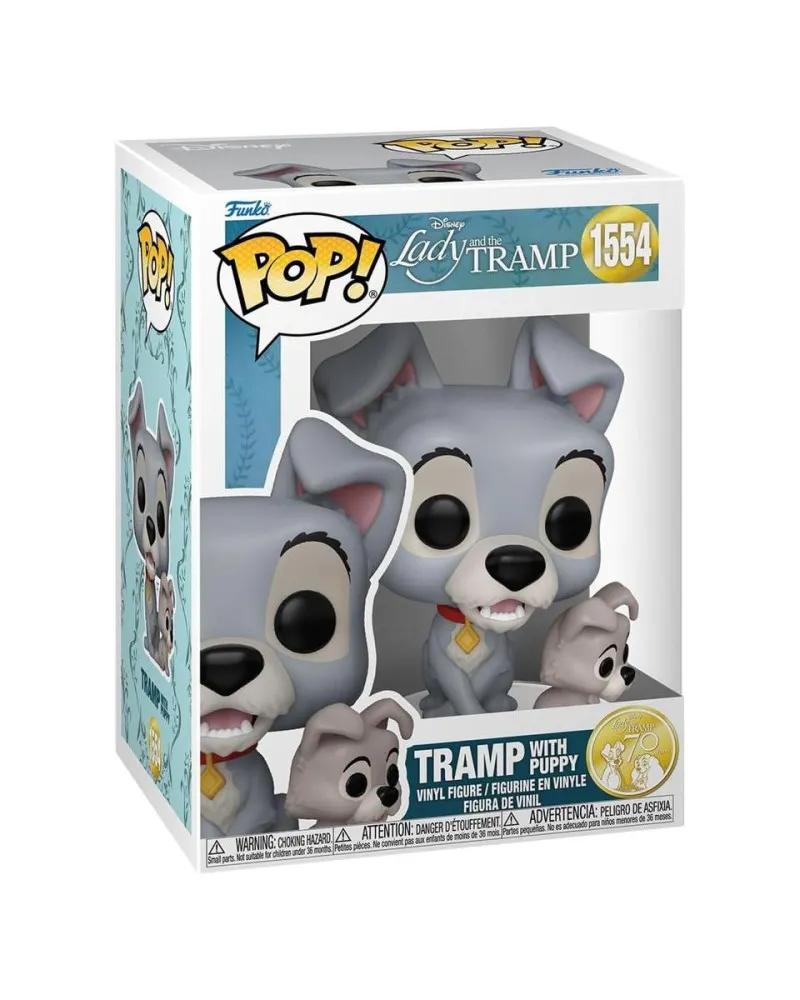 Bobble Figure Disney - Lady and the Tramp POP! - Tramp with Puppy 