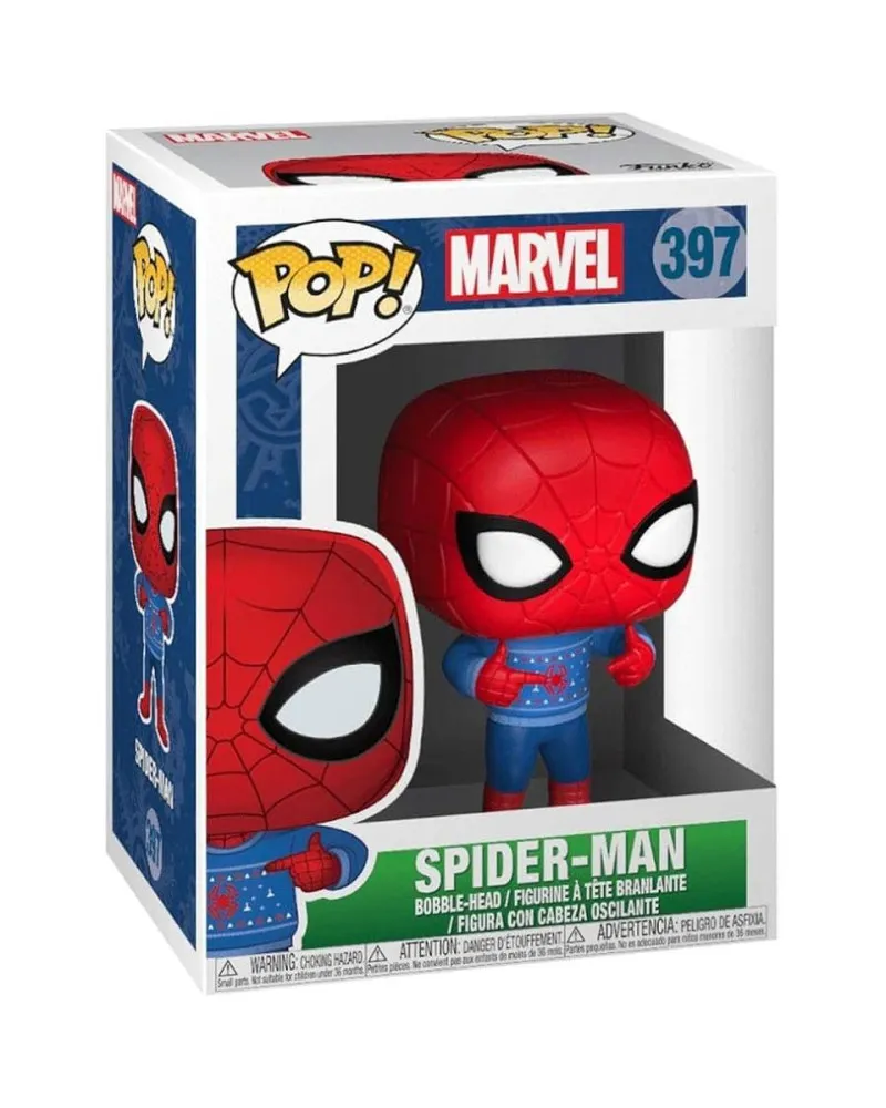 Bobble Figure Marvel - Spider-Man POP! - Spider-Man (Ugly Sweater) 