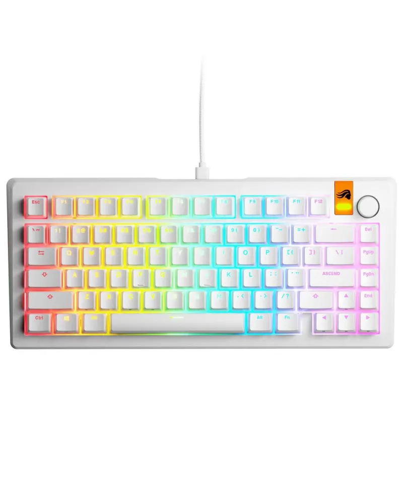 Tastatura Glorious GMMK 3 HE 75% Pre-Built ANSI - Modularna White 