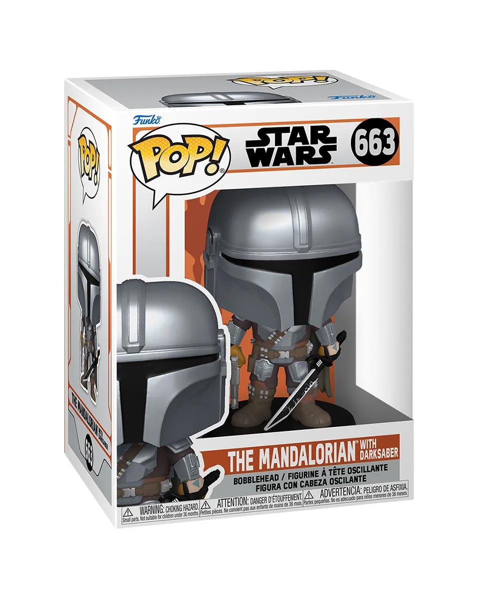 Bobble Figure Star Wars - The Mandalorian POP! - The Mandalorian with Darksaber 