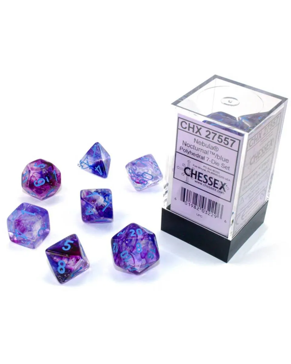 Kockice Chessex - Nebula Mega-hedral - Luminary - Nocturnal & Turquoise (7) 