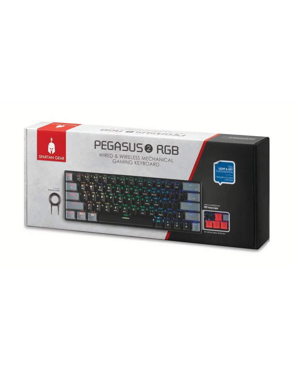 Tastatura Spartan Gear Pegasus 2 RGB Wireless - Black / Grey 