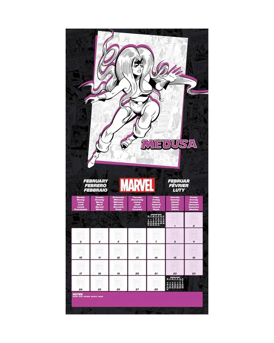 Zidni Kalendar Marvel - 2025 Square Calendar 30x30cm 